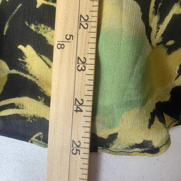 Lauren Ralph Lauren Blouse Womens SP Small P Floral Sheer Lined Ruffle Neck Care - Picture 10 of 12